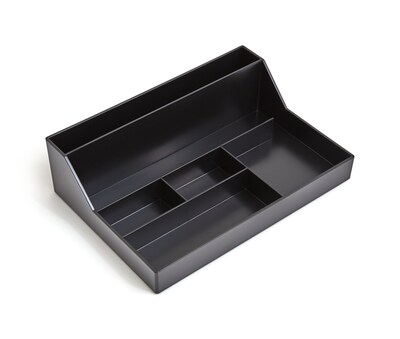 TRU RED™ 6-Compartment Plastic Desktop Organizer, Black (TR55259)