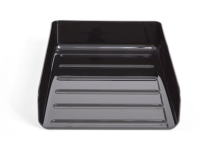 TRU RED™ Front Load Stackable Plastic Letter Tray, Black, 2/Pack (TR55331)