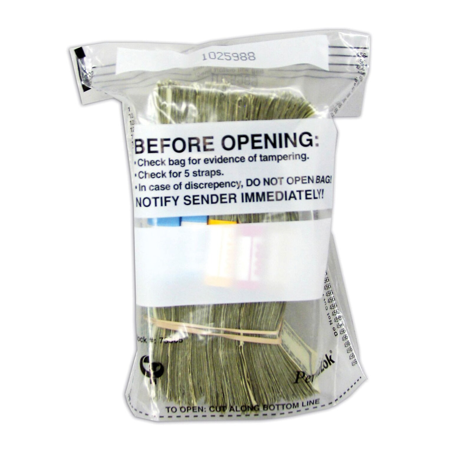 PermaLOK Strap & Note Bags, 3 Gusset, 6.75 x 8, Clear, 250/Carton