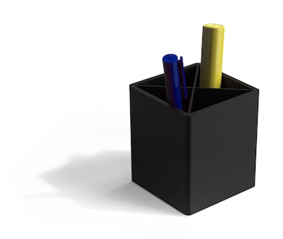 TRU RED™ Divided Plastic Pencil Cup, Black (TR55274)