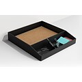 TRU RED™ Divided Stackable Plastic Tray, Black (TR55248)