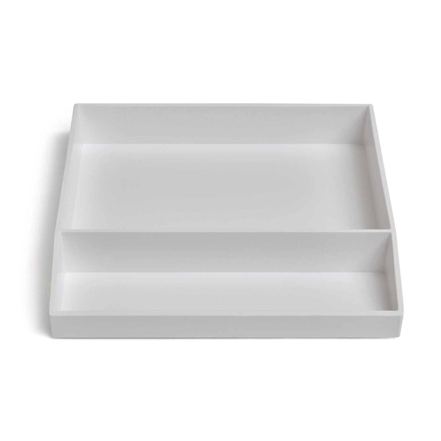 TRU RED™ Divided Stackable Plastic Tray, White (TR55249)