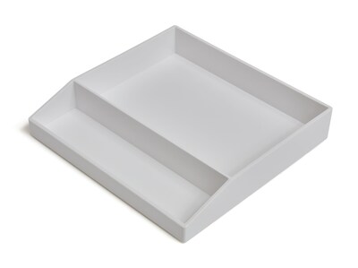 TRU RED™ Divided Stackable Plastic Tray, White (TR55249)