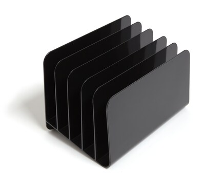 TRU RED™ 5-Compartment Plastic Incline Sorter, Black (TR55335)