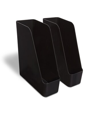 Staples Plastic Magazine File, Black, 2/Pack, 6 Packs/Case (TR55337)
