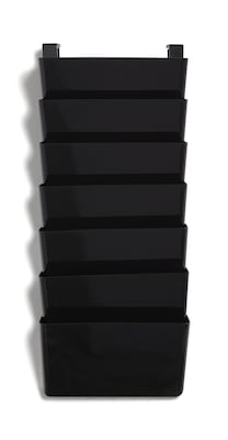 TRU RED™ Unbreakable 7-Pocket Plastic Letter Wall File, Black (TR55348)