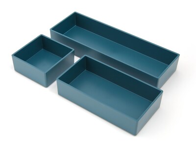 TRU RED™ 3 Piece Plastic Drawer Organizer, Teal (TR55299)