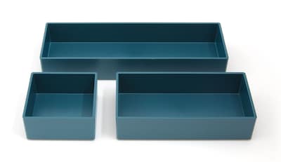 TRU RED™ 3 Piece Plastic Drawer Organizer, Teal (TR55299)