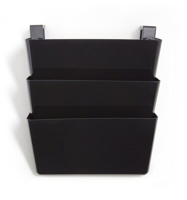 TRU RED™ Unbreakable 3-Pocket Plastic Letter Wall File, Black (TR55344)