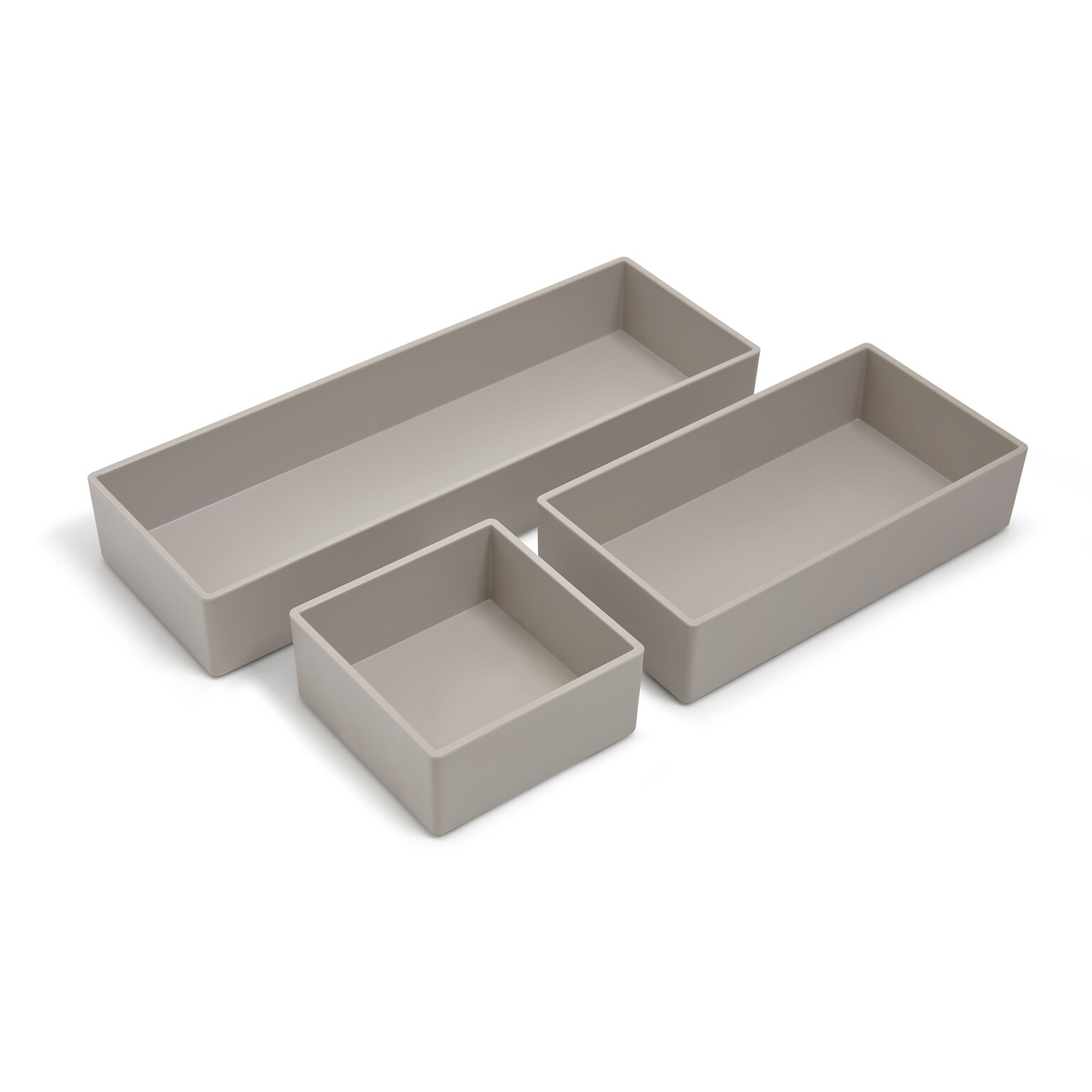 TRU RED™ 3 Piece Plastic Drawer Organizer, Gray (TR55297)