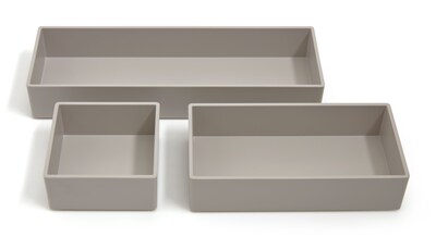 TRU RED™ 3 Piece Plastic Drawer Organizer, Gray (TR55297)