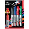 BIC Intensity Tank Permanent Markers, Chisel Tip, Assorted, 4/Pack (GPMMP41AST)