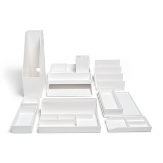 TRU RED™ 12-Piece Plastic Desk Set, White (TR55301)