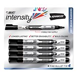 BIC Intensity Dry Erase Marker, Bullet Tip, Black Ink, 4/Pack (GELIPP41-BLK)