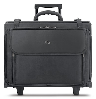 Solo New York Midtown Collection Morgan Laptop Rolling Briefcase, Black Polyester (B151-4)