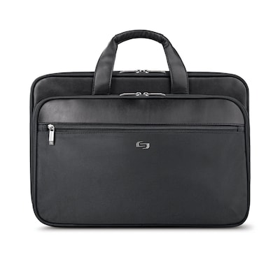 Solo New York Midtown Collection Paramount Laptop Briefcase, Black Polyester (SGB300-4)