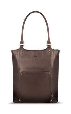 Solo New York Brown Leather/Cloth Bucket Tote, 16 (VTA804-3)