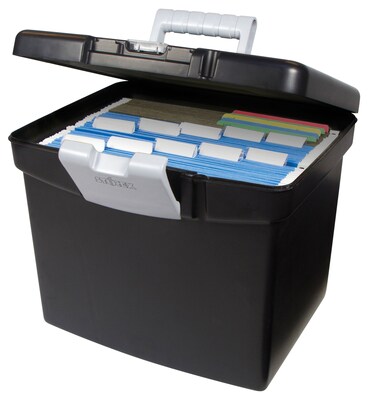 Advantus Companion Letter Legal Portable File Storage Box Black