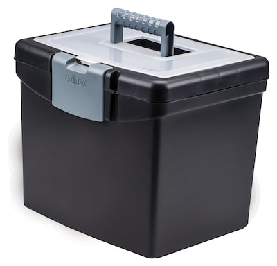 Storex Portable File Storage Box, Letter, Black (STX61502U01C)