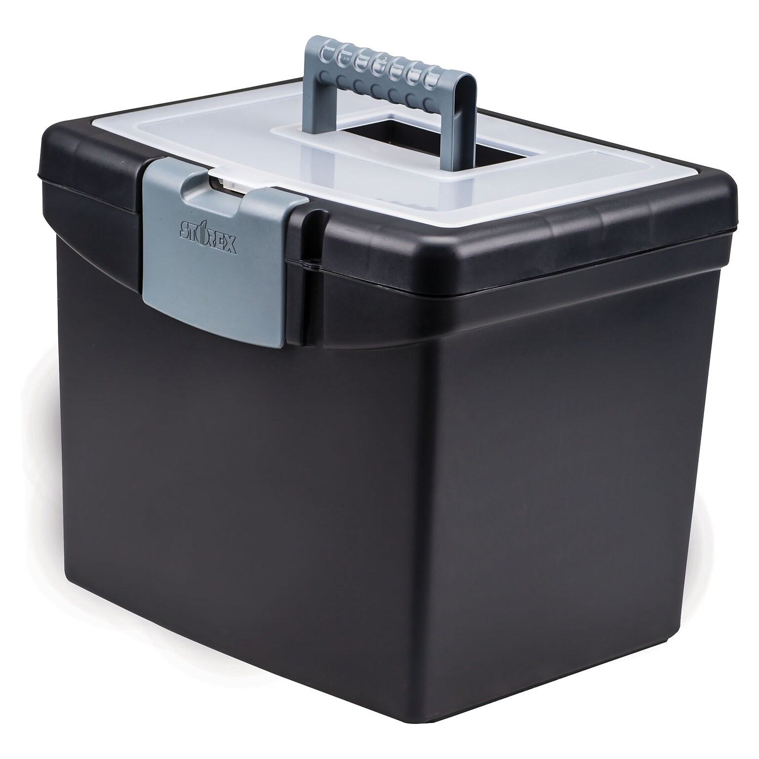 Storex Portable File Storage Box, Letter, Black (STX61502U01C)