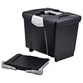 Storex File Box with Pull-Out Tray, Letter Size, Black (61523E02C)
