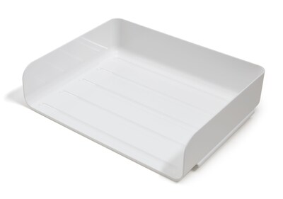 TRU RED™ Side Load Stackable Plastic Letter Tray, White, 2/Pack (TR55328)