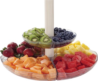 CreativeWare 2 Tier Clear Acrylic Carousel Serving Tray