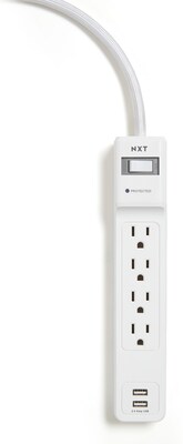 NXT Technologies™ 4-Outlet 2 USB Surge Protector, 3' Cord, 600 Joules (NX54310)