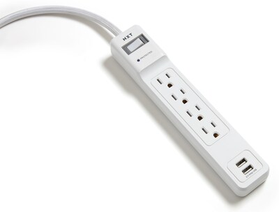 NXT Technologies™ 4-Outlet 2 USB Surge Protector, 3' Cord, 600 Joules (NX54310)