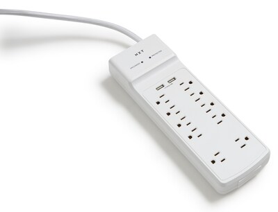 NXT Technologies™ 10-Outlet 2 USB Surge Protector, 6' Braided Cord, 3000 Joules (NX54318)