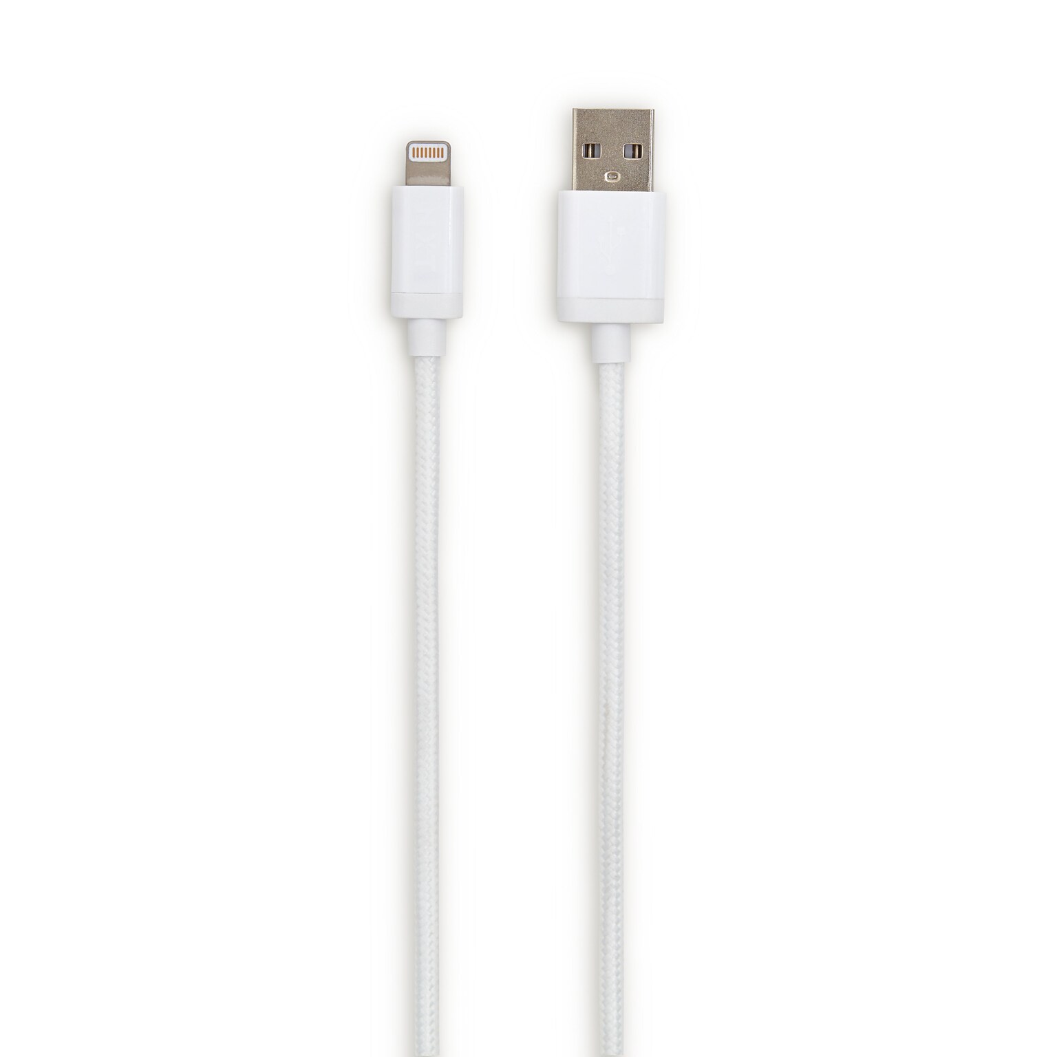 NXT Technologies™ 6 Ft. Braided Lightning to USB Cable, White (NX54353)