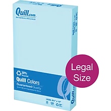 Quill Brand® 30% Recycled Multipurpose Colored Paper, 20 lbs., 8.5 x 14, Blue, 500 Sheets/Ream (72