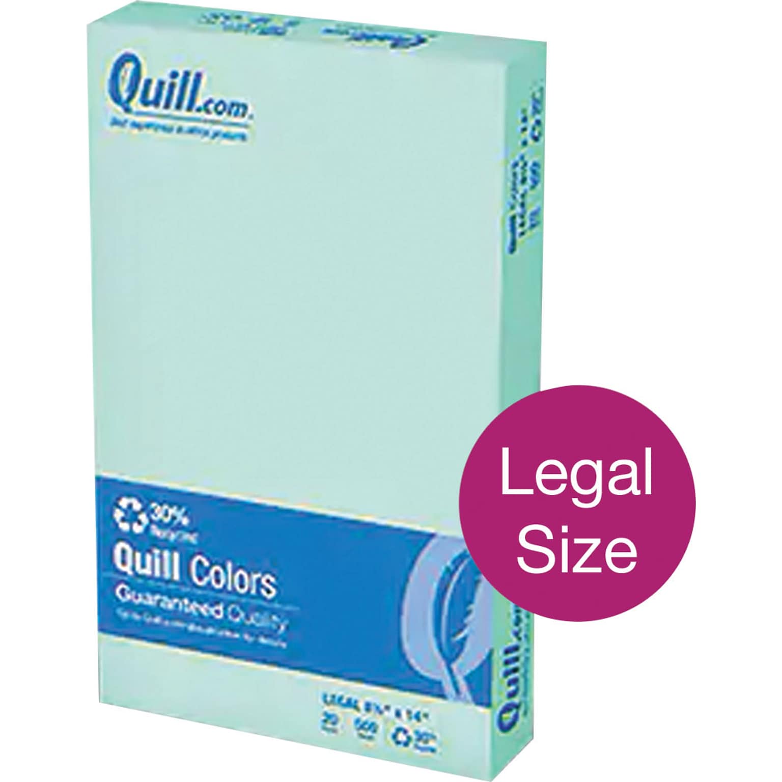 Quill Brand® 30% Recycled Colored Multipurpose Paper, 20 lbs., 8.5 x 14, Green, 500 Sheets/Ream (720575)