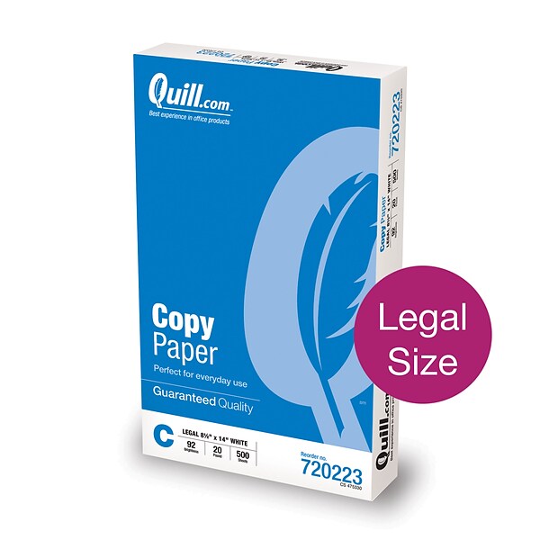 Office Depot® Brand Multi-Use Printer & Copier Paper, Legal Size (8 1/2 x  14), Ream Of 500 Sheets, 92 (US) Brightnes