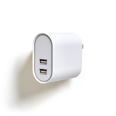 NXT Technologies™ Universal 2 USB Port Phone Charger, White (NX54349)