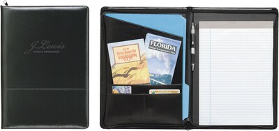 Custom Script Zippered Padfolio