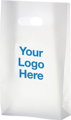 Custom Clear Frosted Die Cut Tote 7x12x3-1/2; 12x7", (QL44063)