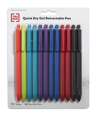 Tru Red Retractable Quick Dry Gel Pens Fine Point 0 5mm