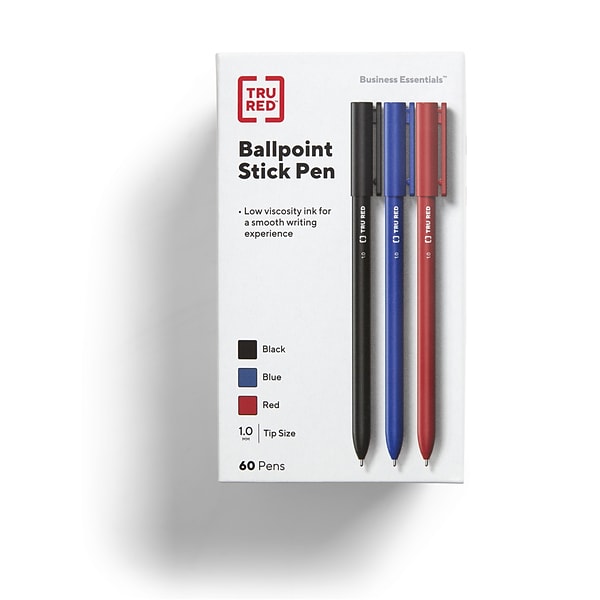 TRU RED™ Ballpoint Pens, Medium Point, 1.0mm, Assorted