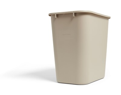 Coastwide Professional Indoor Trash Can Without Lid, Beige Soft Molded Plastic, 7 Gallon (CW56430)
