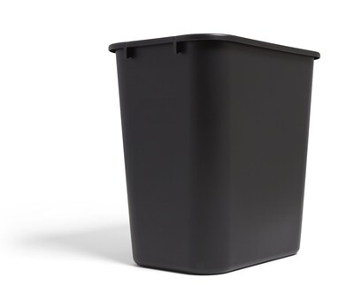 Coastwide Professional Indoor Trash Can Without Lid, Black Soft Molded Plastic, 7 Gallon (CW56429)