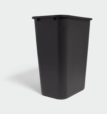 Coastwide Professional Indoor Trash Can Without Lid, Black Soft Molded Plastic, 10.25 Gallon (CW56433)