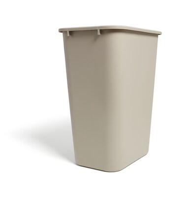 Coastwide Professional Indoor Trash Can Without Lid, Beige Soft Molded Plastic, 10.25 Gallon (CW56434)