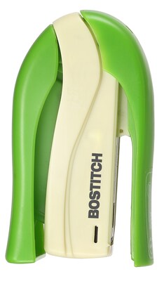 Bostitch Spring-Powered Handheld Compact Stapler, 15-Sheet, Green