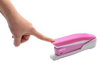 Bostitch InCourage™ Spring-Powered Desktop Stapler, 20-Sheet, Pink/White (1188)