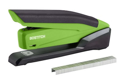 Bostitch InPower™ Spring-Powered Desktop Stapler, 20 Sheet Capacity, Green/Black (1123)