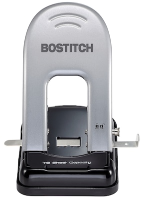 Bostitch EZ Squeeze™ Two-Hole Punch 40-Sheet, Black/Silver (2340)