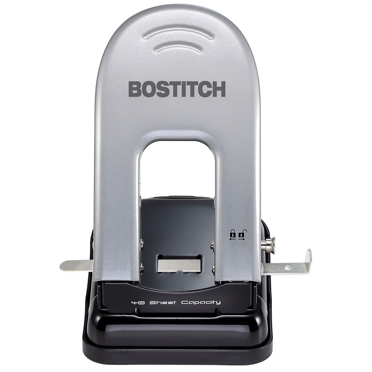 Bostitch EZ Squeeze™ Two-Hole Punch 40-Sheet, Black/Silver (2340)