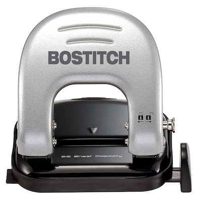 Bostitch EZ Squeeze 2-Hole Punch, 20 Sheet Capacity, Silver (2310)