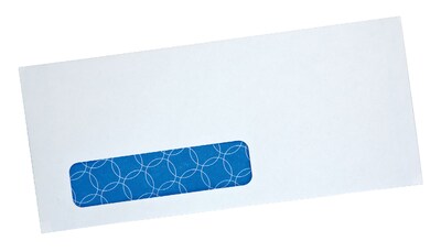 Quality Park Redi-Strip Security Tinted #10 Business Window Envelopes, 4 1/8 x 9 1/2, White Wove,